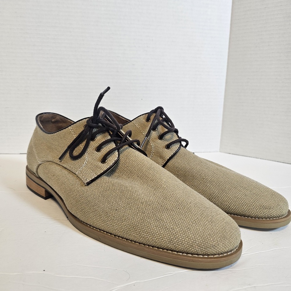Giorgio Brutini Mens Oxford Shoes size   10 M Beige Canvas Lace Up Plain Toe